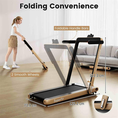 3HP Under Desk Treadmill, 3-in-1 Folding Walking Pad with Manual Incline, Smart APP & Remote Control for Home Office Gym, 155kg Capacity