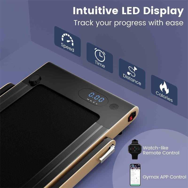 3HP Under Desk Treadmill, 3-in-1 Folding Walking Pad with Manual Incline, Smart APP & Remote Control for Home Office Gym, 155kg Capacity