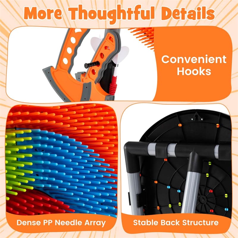4-in-1 Kids Throwing Target Set with Dartboard, Throwing Axes, Ninja Darts & Bow/Arrows for Indoor Outdoor Carnival Game & Birthday Gifts