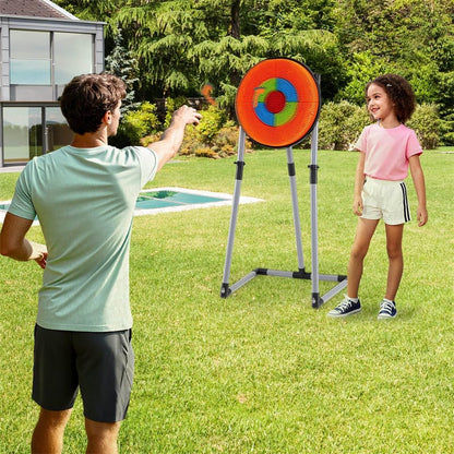 4-in-1 Kids Throwing Target Set with Dartboard, Throwing Axes, Ninja Darts & Bow/Arrows for Indoor Outdoor Carnival Game & Birthday Gifts