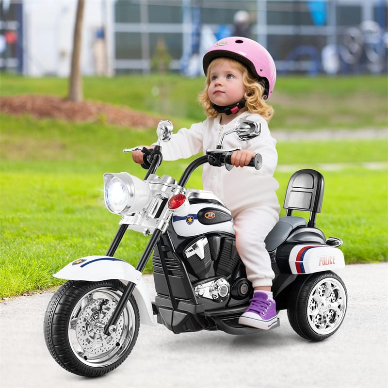 Kids Ride-On Motorcycle, 3-Wheel 6V Battery Powered Chopper Motorcycle with Headlight & Horn, ASTM-Certified Electric Toy for Boys & Girls Gifts