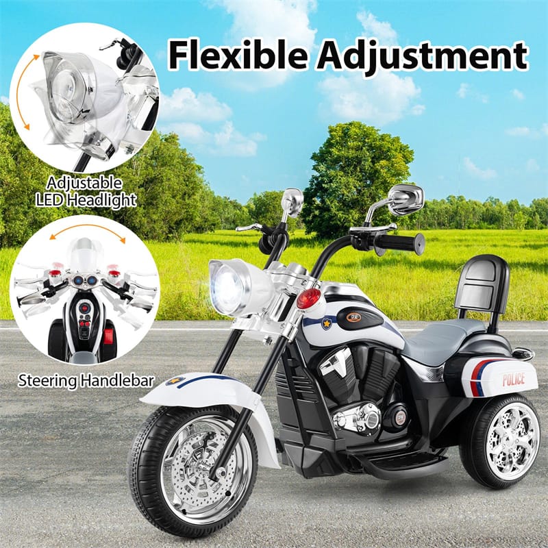 Kids Ride-On Motorcycle, 3-Wheel 6V Battery Powered Chopper Motorcycle with Headlight & Horn, ASTM-Certified Electric Toy for Boys & Girls Gifts