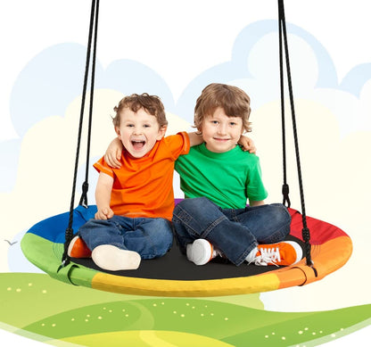 Adjustable Flying Saucer Tree Swing with Multiple Functions for Kids
