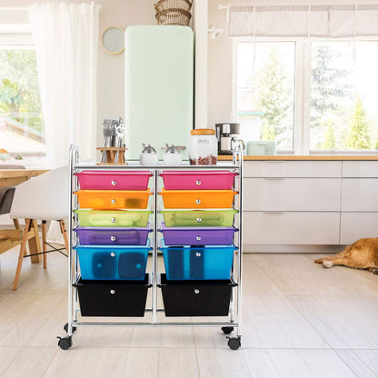 12 Drawer Rolling Storage Cart Organizer, 6-Tier storage trolley Scrapbook Paper Organizer