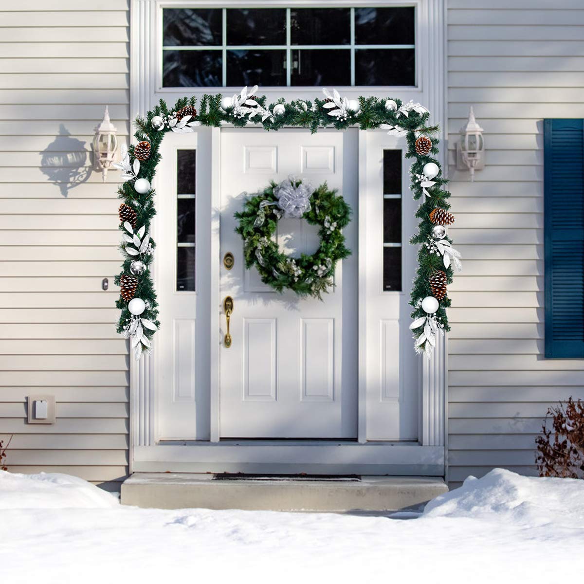 2.7M Christmas Garland, Pre-lit Xmas Pine Garland