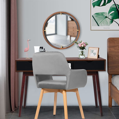 2 Pcs Dining Chairs, Accent Velvet Upholstered Armchairs