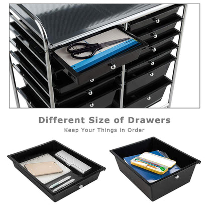 12 Drawer Rolling Storage Cart Organizer, 6-Tier storage trolley Scrapbook Paper Organizer