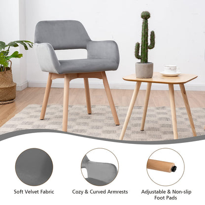 2 Pcs Dining Chairs, Accent Velvet Upholstered Armchairs