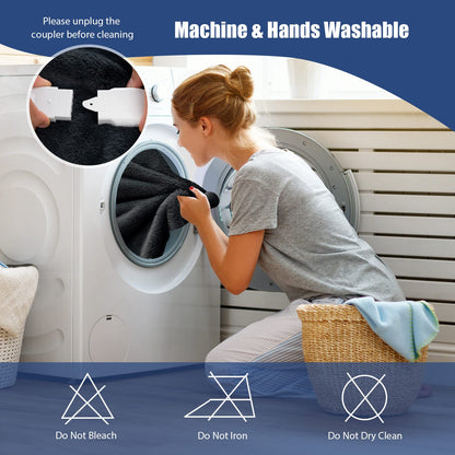 320GSM Rabbit Velvet Electric Blanket,Heated Throw Double-Side Fabric Reversible Blanket