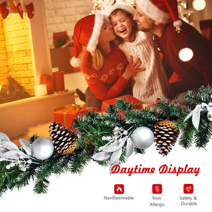 2.7M Christmas Garland, Pre-lit Xmas Pine Garland