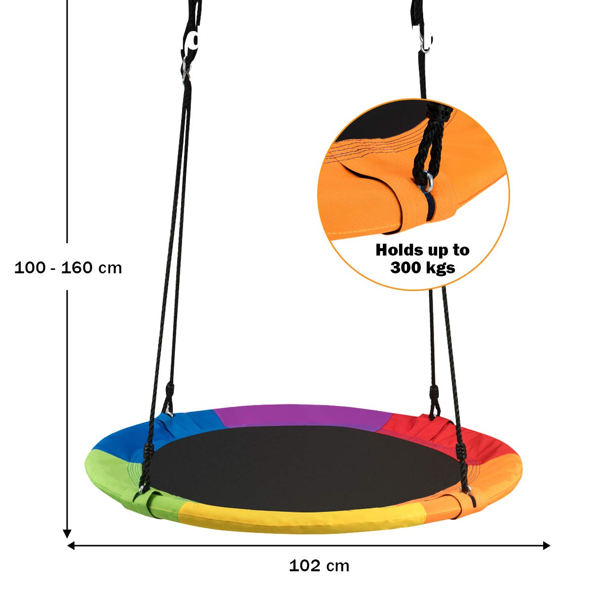 Adjustable Flying Saucer Tree Swing with Multiple Functions for Kids