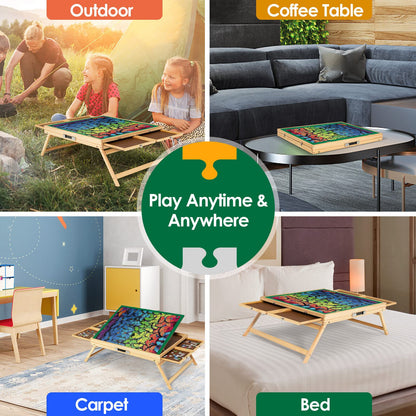 1000 PCS Portable Puzzle Table, 3-Angle Adjustable Jigsaw Board with Anti-Slip Felt