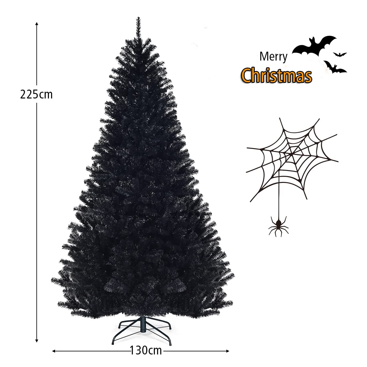 2.25M Christmas Tree, Artificial Black Christmas Tree