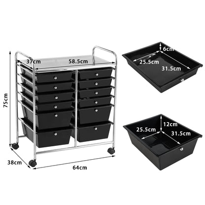 12 Drawer Rolling Storage Cart Organizer, 6-Tier storage trolley Scrapbook Paper Organizer
