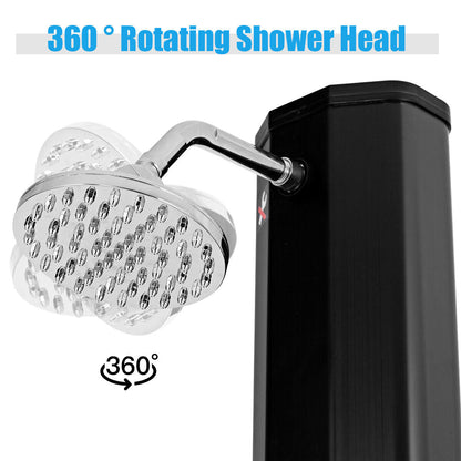 2.2 M 35 L Outdoor Solar Heated Shower 2-Section W/360¡ã Head & Foot Shower